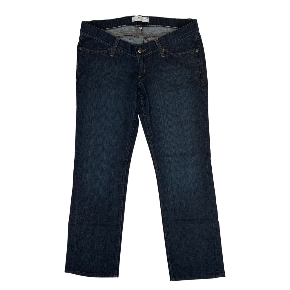 Habitual Womens Low Rise Straight Leg Jeans Dark Wash Indigo Made in USA 30w/27